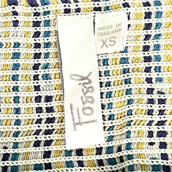 Fossil Babydoll Top Cami XS Striped Button Detail Lined Retro Y2K Preppy Beachy - Picture 4 of 8